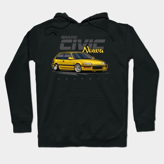 Civic Nouva (Tuscany Yellow) Hoodie by Jiooji Project